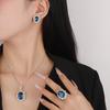 Jewelry Simulation Blue Spinel Egg Temperament Retro Set 13 * 18-10-12