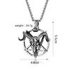 Vintage Men's Stainless Steel Hollow Goat Head Pendant Necklace
