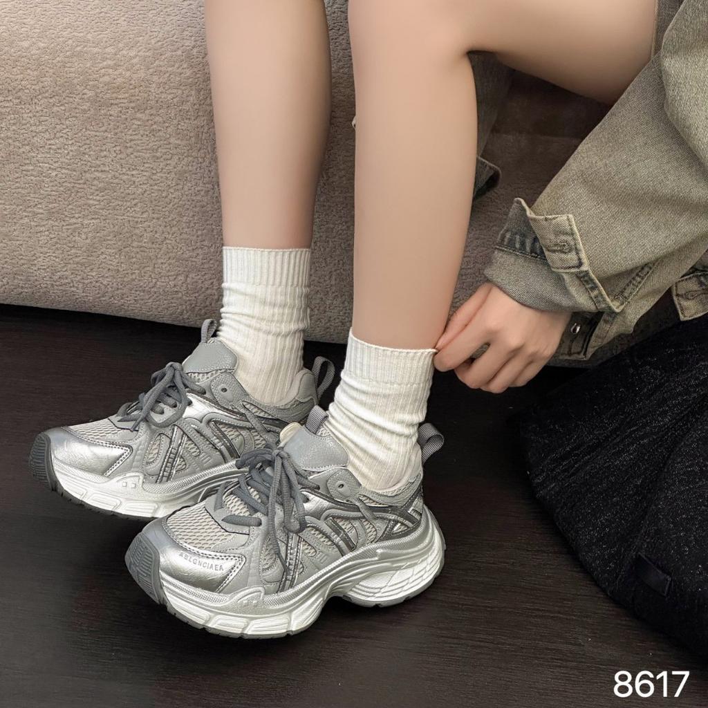 European Station 2025 Autumn New Mesh Platform Dad Shoes Women's Lightweight Height Increase Versatile Casual Sports Shoes Trendy