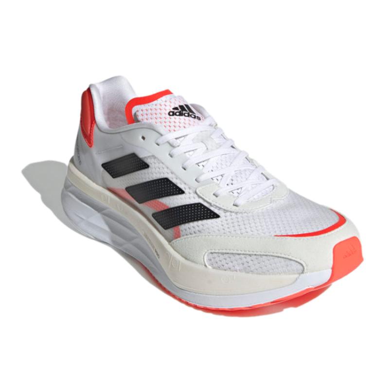 Adidas Adizero Boston 10 White Black Solar Red Sneakers FY4079