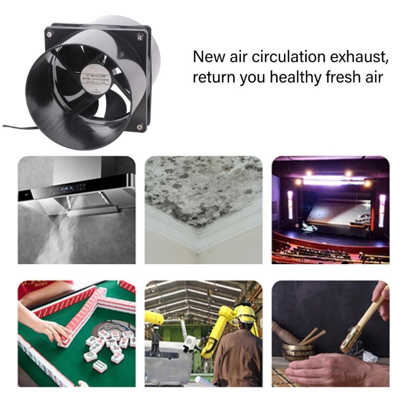 12CM 12V Changeable Exhaust Fan Kit With 2 Air Ducts Hydraulic Bearing For Smog Removal In Workshops Pet Houses