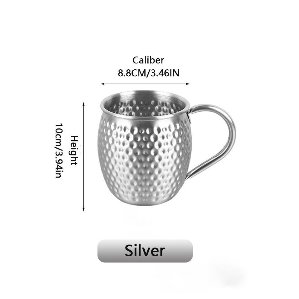 Moscow Pony Cup, Hammer Patterned Cup with 304 Stainless Steel Inner Liner, Suitable for Cold Drinks, Beer, Cocktails, Bars