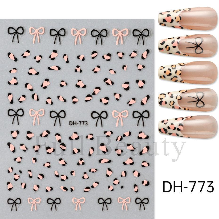 Nail Art Sticker, New Year'S Red Laser Red French Bow Atmosphere Adhesive 3D Nail Sticker