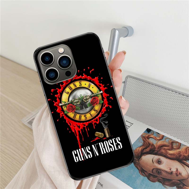Guns N Roses Phone Case For Apple Iphone 16 15+ 17 Pro Max 14 Plus 16E Air 13 12 Mini Clear Cover Silicone Cute Shell Soft