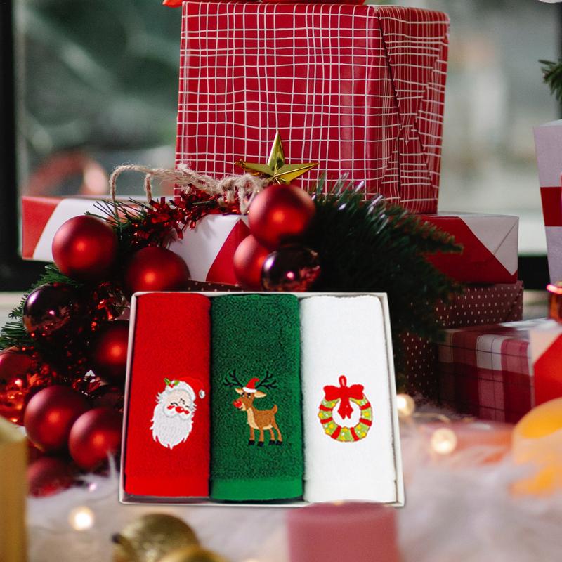 Weihnachts-Handtuch Feiertags-Saugfähige Handtücher 3X Dekorative Weihnachts-Geschirrtücher Handtücher Kreatives Saugfähiges Küchengeschirr