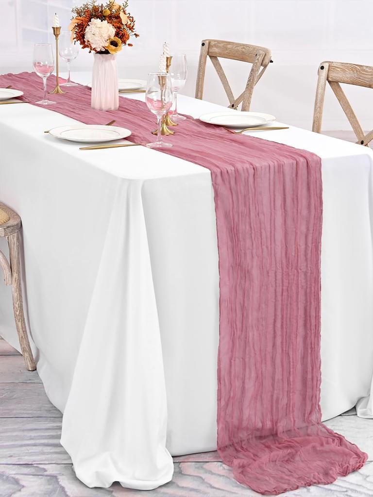 90x180cm Pleated Gauze Table Flag Country Wedding Party Decoration Holiday Rustic Style Table Flag Chevron Napkin Table Cloth
