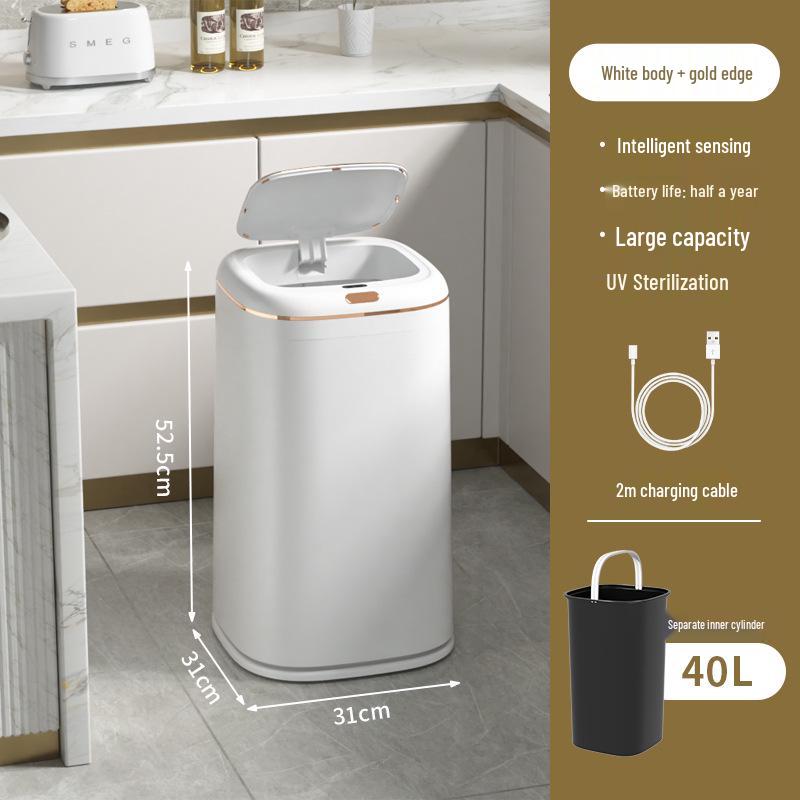 Automatic Smart Induction Trash Can for Home – Large Capacity for Living Room, Kitchen, Bathroom