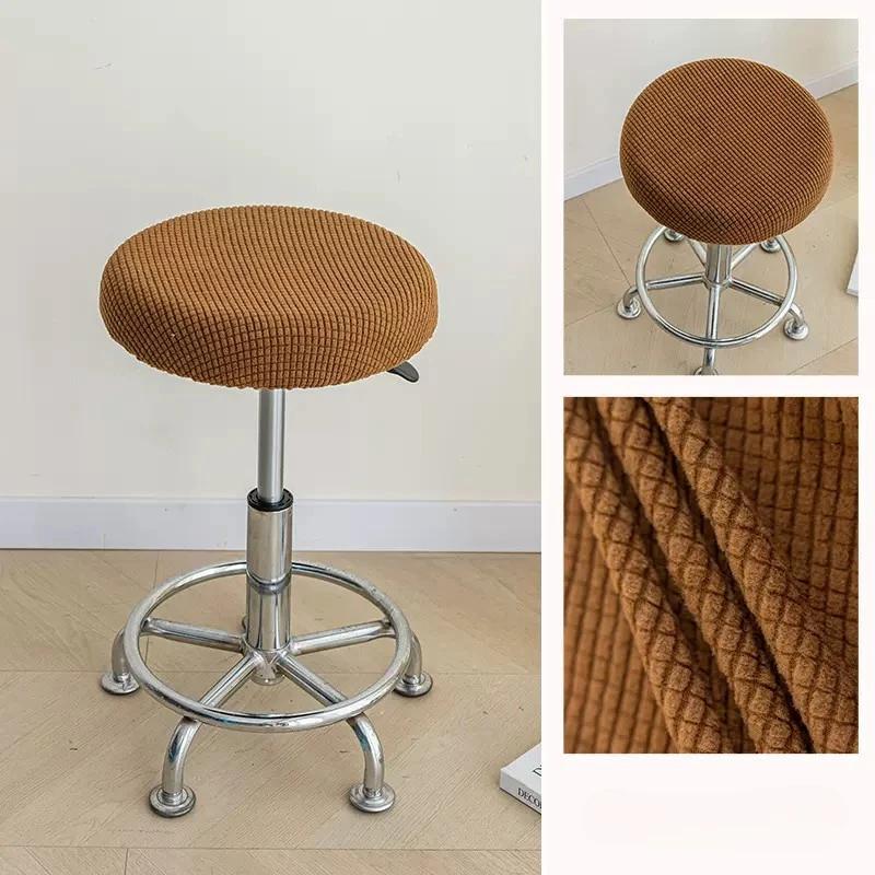 Round Jacquard Stool Cover Stretch Domestic To Use Saet Cover Case Elastic Chair Soft Cushion Cover Washable Bar Chair Slipcover Thick