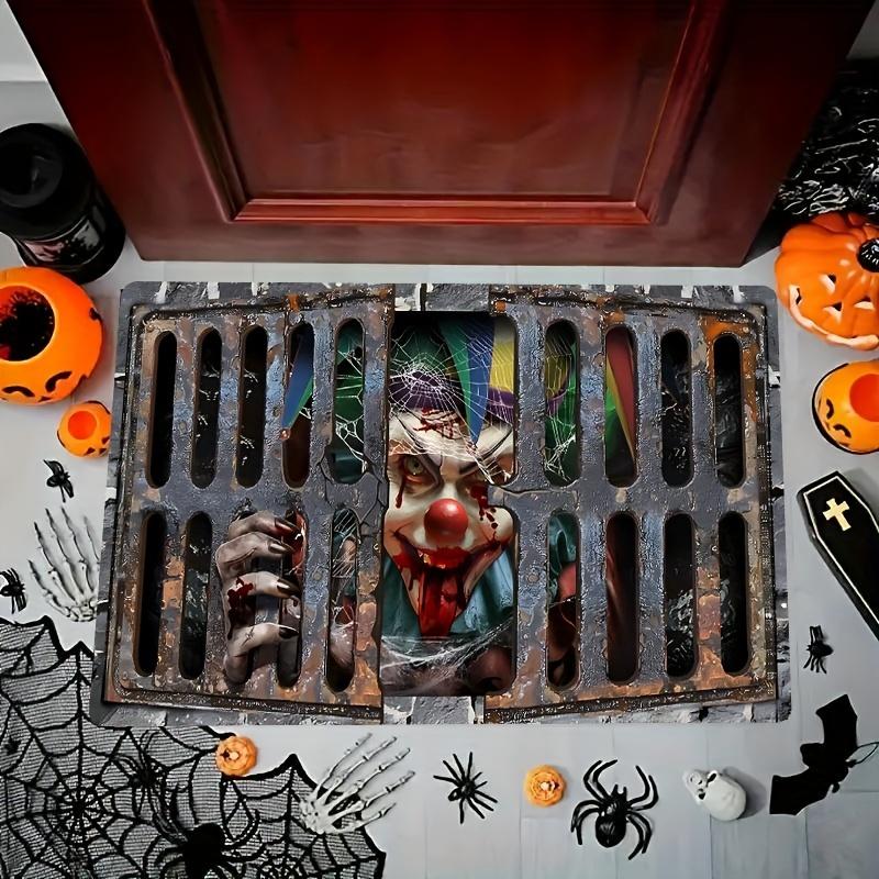 

Weird Halloween doormat - Terrifying clown designed for haunted house entrance drainage ditch, perfect for scaring guests 40x60cm