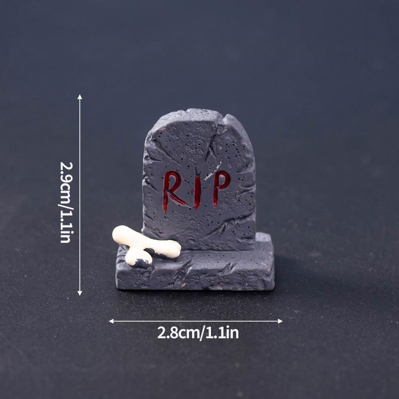 Halloween Decorations Skull Bat Mini Figurines Ornament Desktop Landscape Figurine Decoration