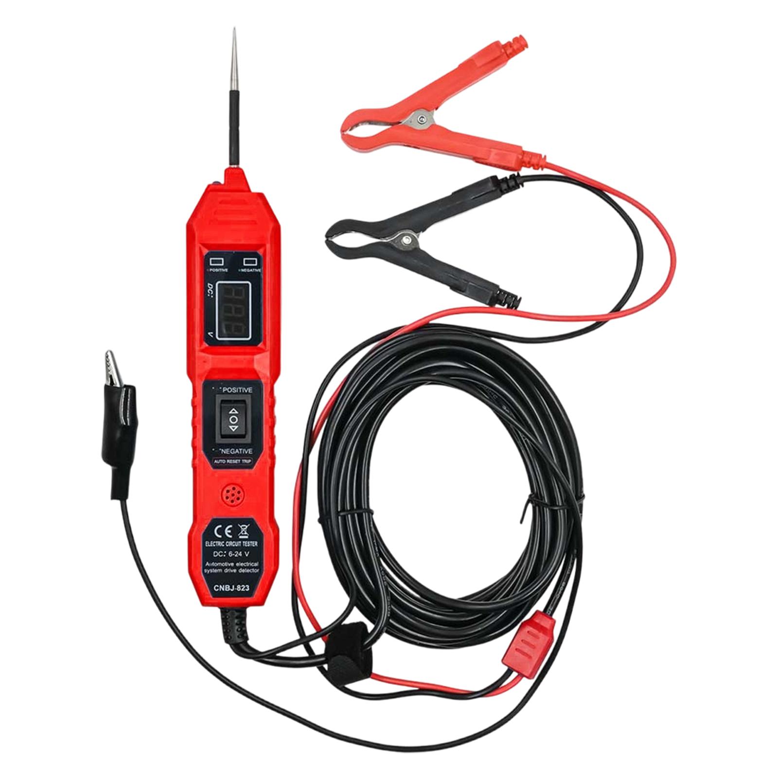 

Automotive Circuit Tester Tester Electrical System Probe Diagnostic Cable 3.5-36V One Size червоний