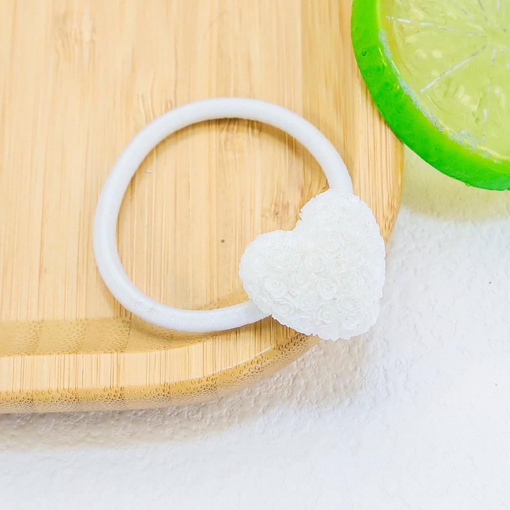 Cute Girls Elastic Hair Ties Heart Hairbands Ponytail Holder Headbands Kids Floral Hair Ties Scrunchies Women Hair Accessories