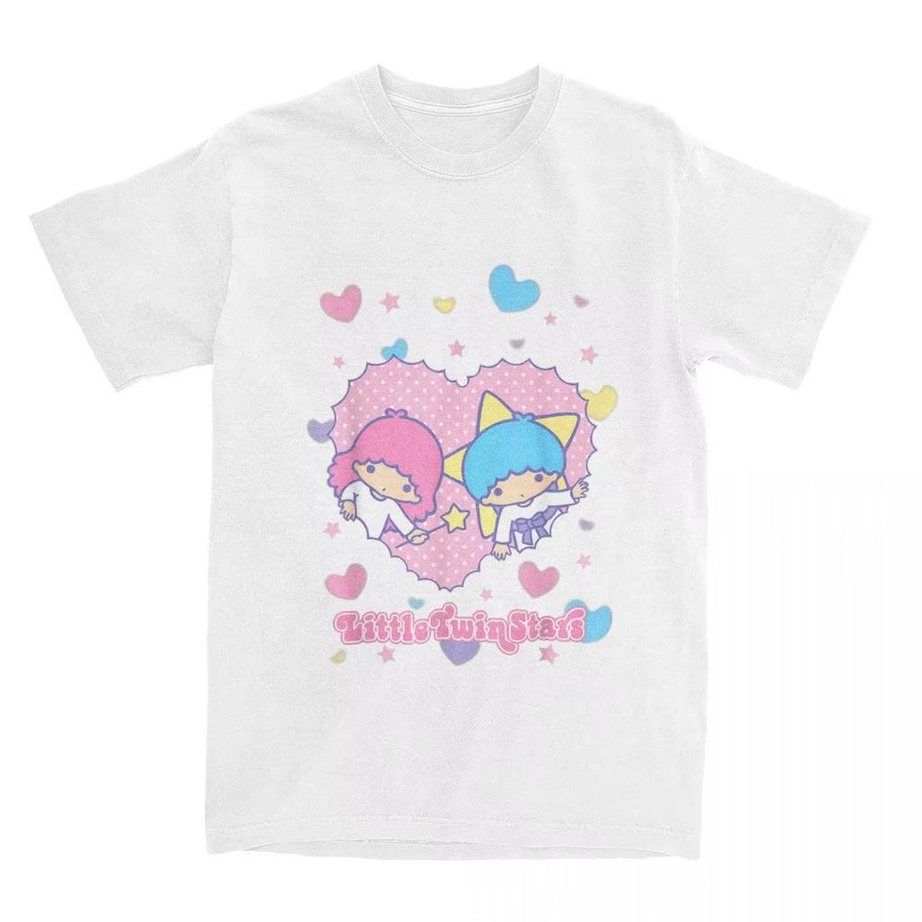 Little Twin Stars Retro Logo Valentine T-Shirt for Men Women Vintage Pure Cotton Tees Short Sleeve T Shirt New Arrival Tops
