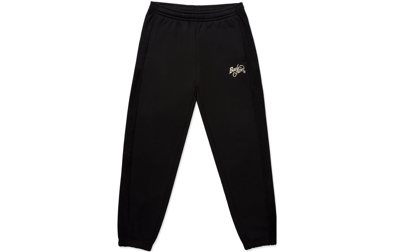 Li Ning Badfive Fleece Lined Thermal Corduroy Pants Knitted Sweatpants Men s Black AKLSA81-2 XL