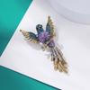 Exquisite Full Crystal Luxury Hummingbird Brooches Badges for Women Men High-end Classic Animal Pins Buckles