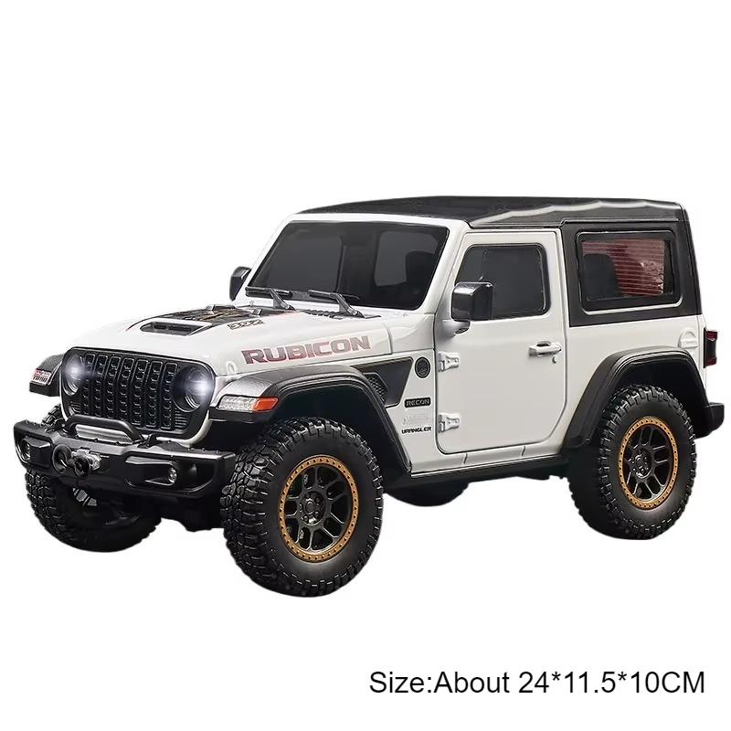 

1:18 Large Scale 20th Wrangler Rubicon Mipon Car Model Toy Alloy Diecast Doors Opened Off-road SUV Models for Children Gifts білий