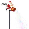 Fairytale Style Lawn Lights Christmas Garden Stake Light 3D Santa/Snowman Holding Glowing Cauldron Yard Weather Resistant Decorations Lamp