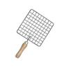 TreegoArt Stainless Steel Wooden Handle Square Roasting Net Roaster Wire with Papad Jali, Roti Jali and Barbecue Grill For Kitchen Use - Pack Of 1