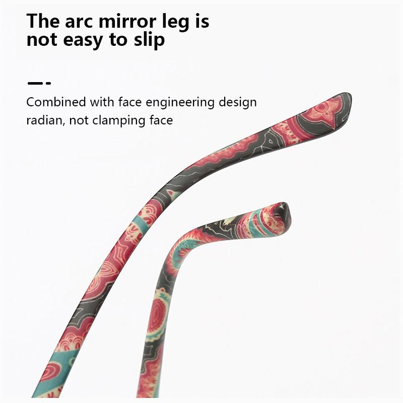 Square Plastic Hinge Floral Printed Anti Blue Light Reading Glasses Women Presbyopic Glasses with Cases +0.5 to 4.0
