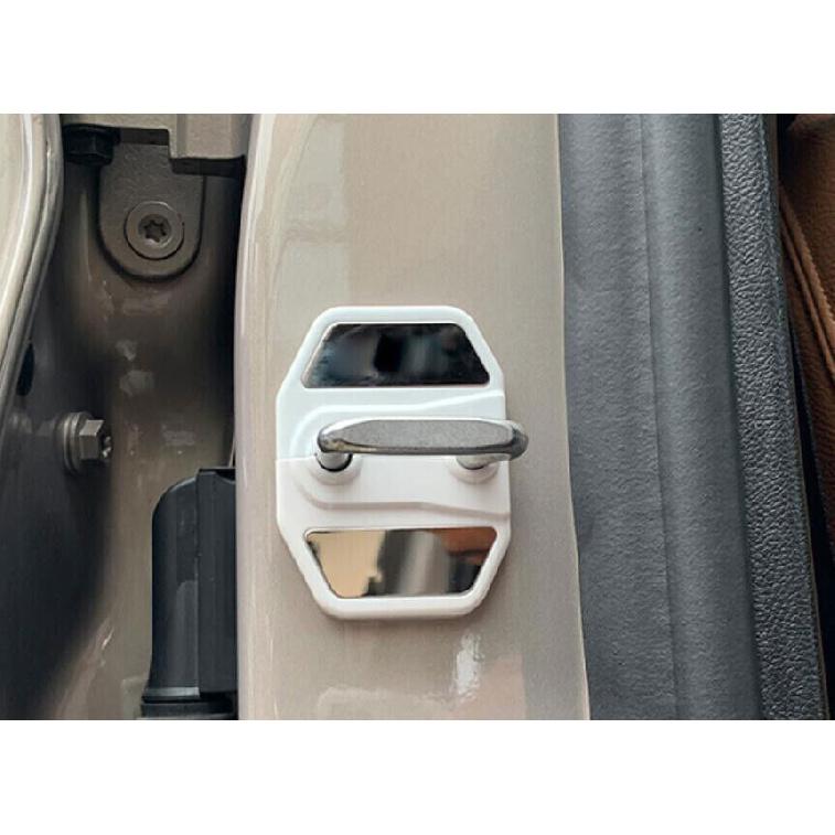 For BMW 7 Series 2016- Matte Silver Door Lock Buckle Protection Trim 4PCS