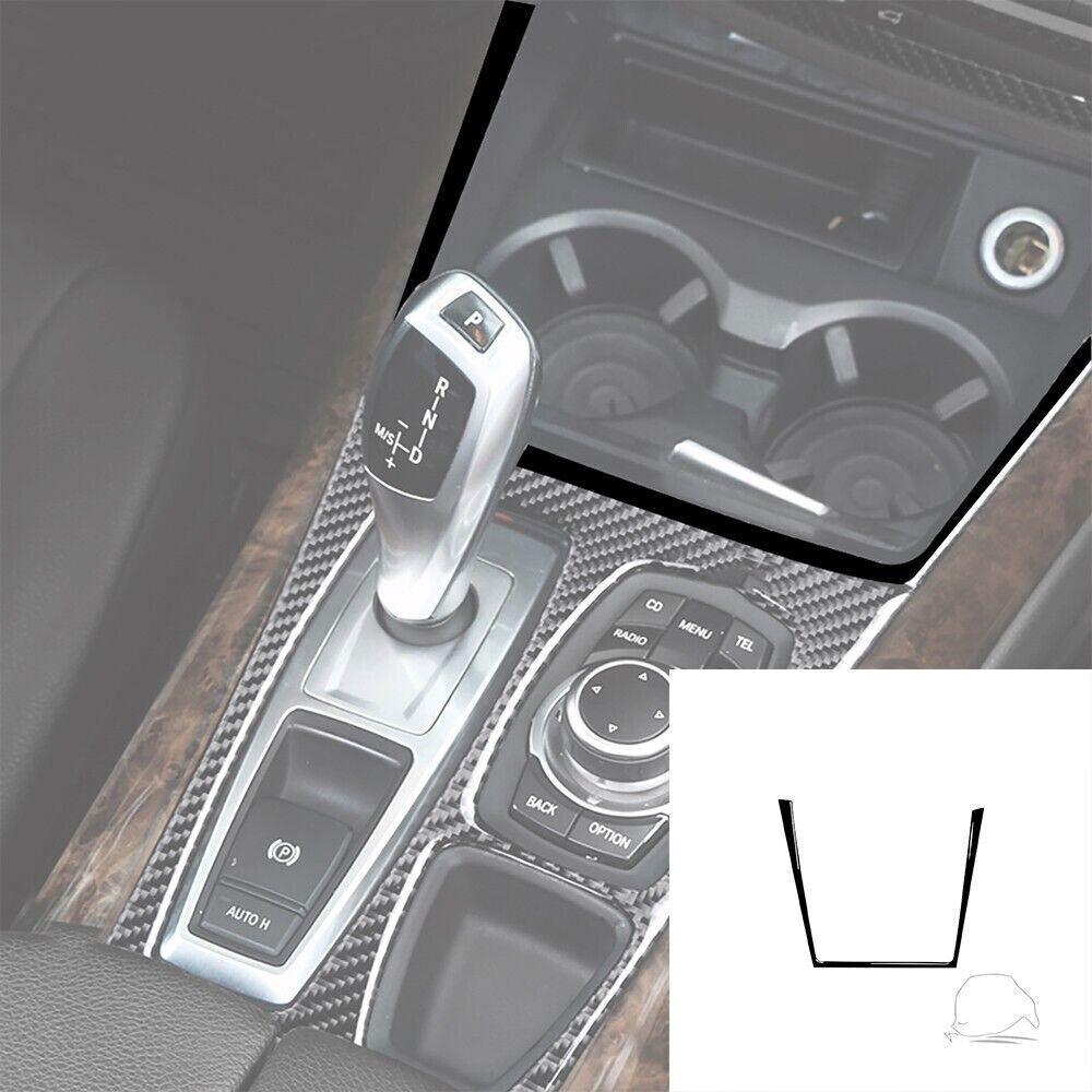 Piano Black Console Water Cup Holder Frame Decal For BMW X5 E70 X6 E71 2008-2014