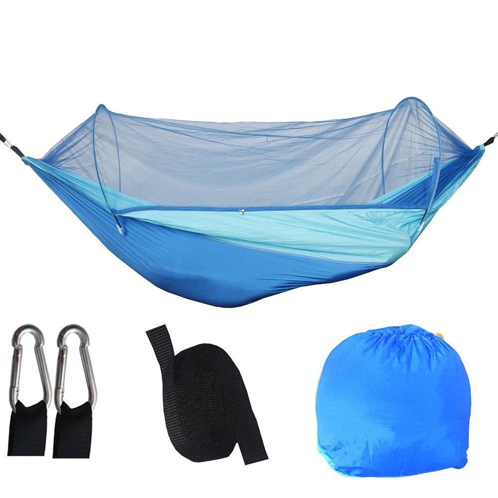 

Breathable hammock encrypted anti outdoor pole mosquito net, thickened mesh belt, fully automatic flip yarn camping mosquito net синий