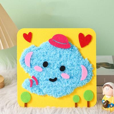Sewing Needle and Thread Painting DIY Embroidery Set Educational Crafts with Sticker Cartoon Animal Felt Sewing Kit Animal