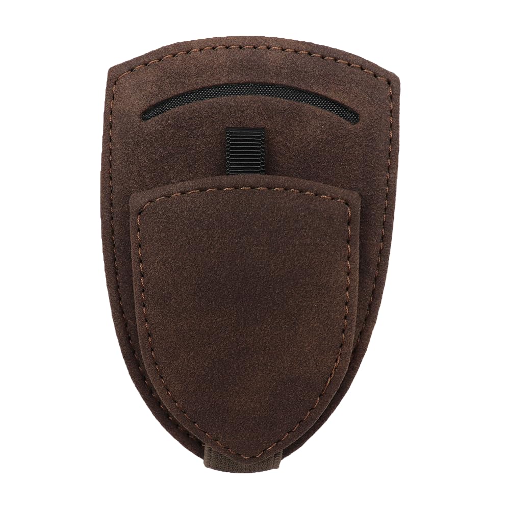 Sunglasses Holder for Car Sun Visor, Car Magnetic Leather Glasses коричневый