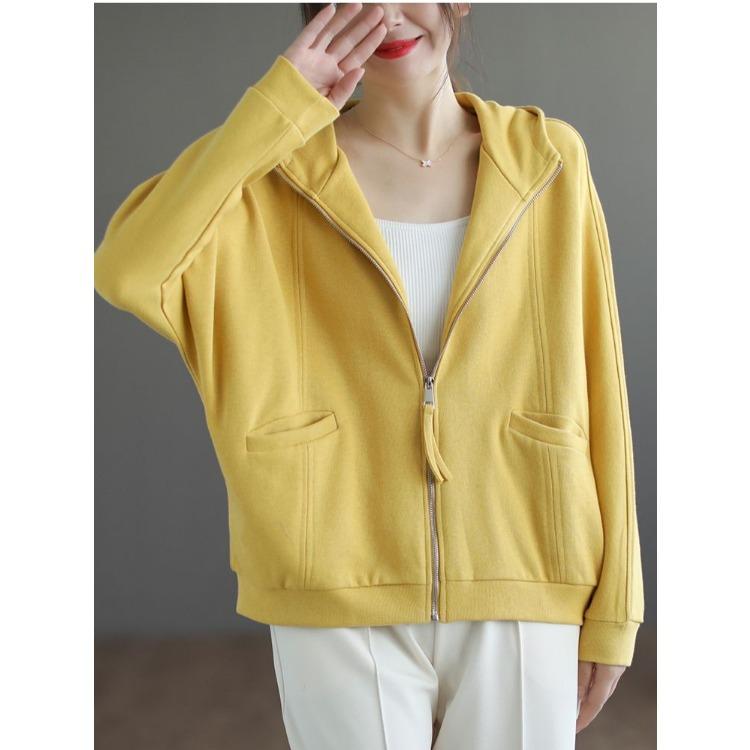 Fashion Women's Hooded Sweatshirt Short Coat Casual Loose Cotton Jacket