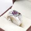 Alexandrite Oval Cut  Gemstone With 925 Sterling Silver Ring For Men's #A631 JL375656872253