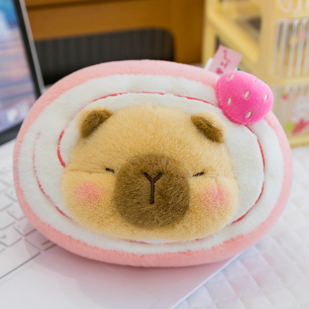 Mini Plush Capybara Plush Toy Fluffy Dessert Capybara Doll Dessert Capybara Plush Toy  Room Decor