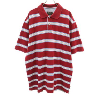 Kenar Desenli Kısa Kollu Polo Tişört L Kanoko Kumaş Erkek Kullanılmış