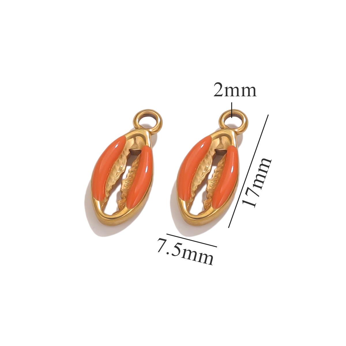 

5pcs Stainless Steel Oil Drip Gold-plated Conch Shell Starfish for Jewelry Making Diy High Quality Stainless Steel Charms оранжевый