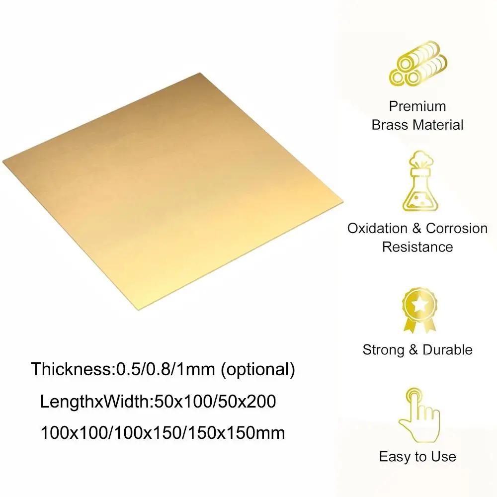 New Copper Brass Plate Sheet 0.5mm 0.8mm 1mm Multiple Sizes Brass Sheet Contruction Brass Pad