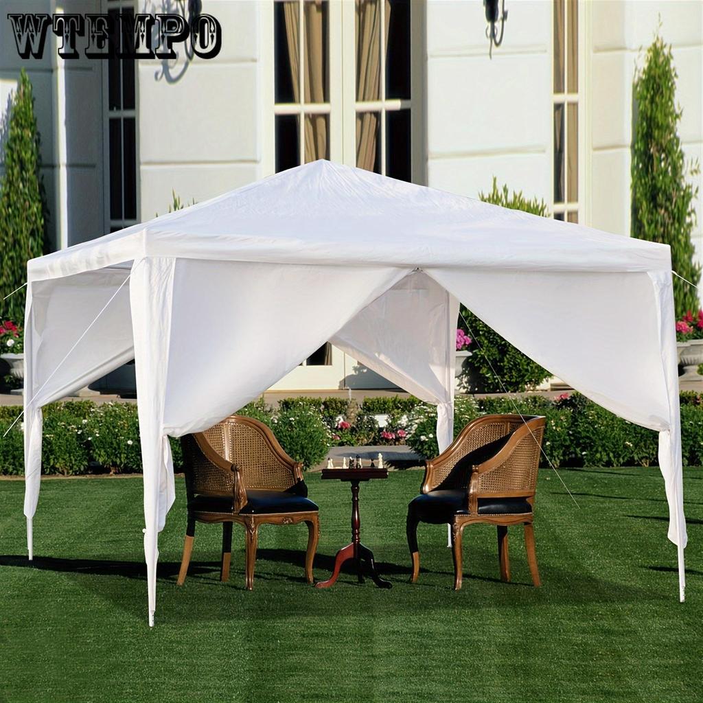 10X10FT White Gazebo Canopy Tent with Removable Sidewall, 2pcs Sidewall with Windows, and Carry Bag