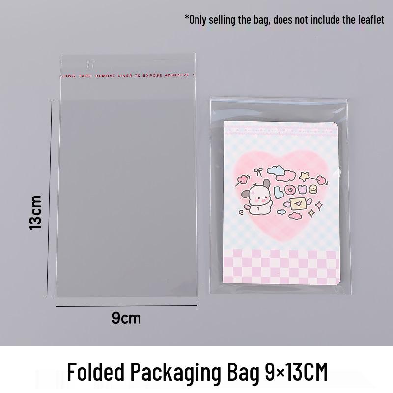 Ins Style Transparent Tri-Fold Self-Sealing Bag for Small Cards, Photocards, and Postcards