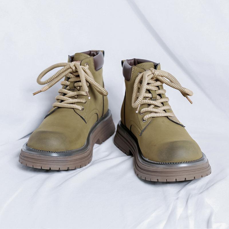 FashionHigh Quality Casual Leather Mens Ankle Boots Tube Rubber Thick Sole Male Motorcycle Boots Fashion Warm Plush Fur Winter Footwear