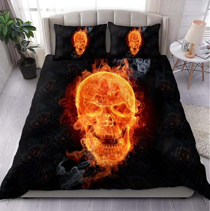 Skull Doona Duvet Cover Bedding Set Bedclothes Single Double Gift