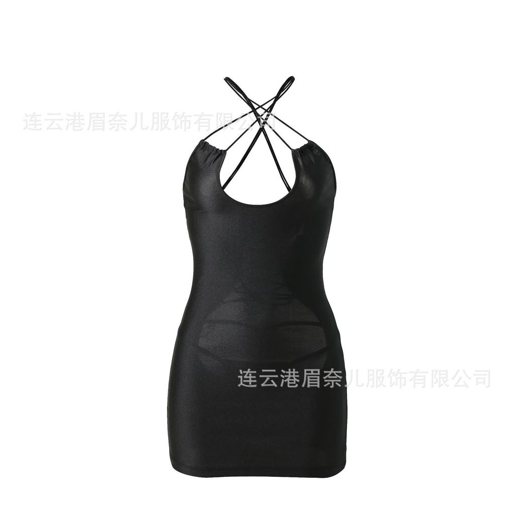 Sexy Neck Straps Sexy Underwear Women's Deep Spice Suspender Pajamas Hip Seduction Nightclub Tight Hip Skirt
