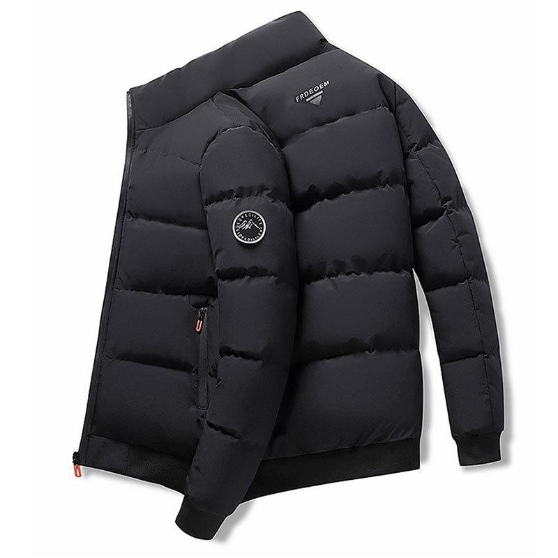 

Стеганая одежда мужская осенне-зимняя свободная утолщенная ветрозащитная теплая хлопковая одежда повседневная куртка из хлопка с отложным воротником 5XL чёрный