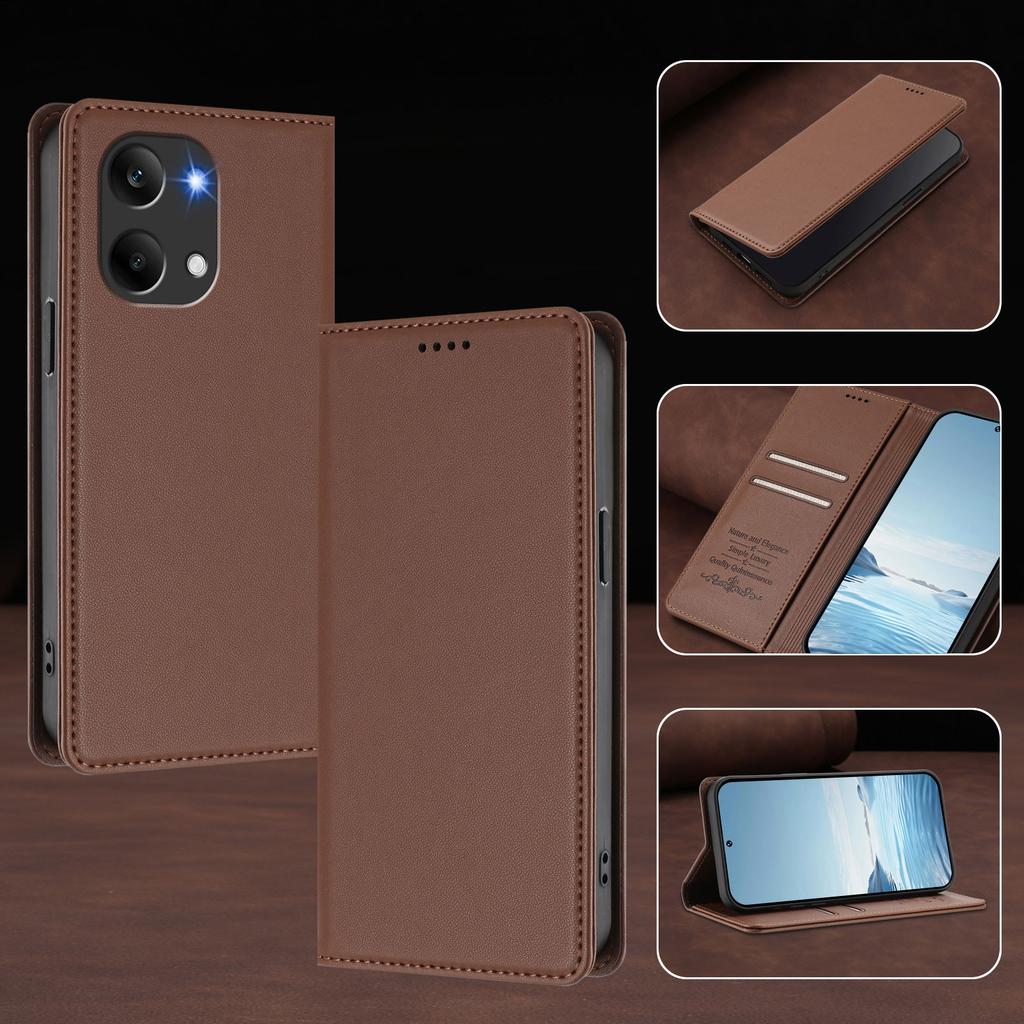 Wallet Case for Poco X8 Pro Max 5G - Leather/PU, Brown
