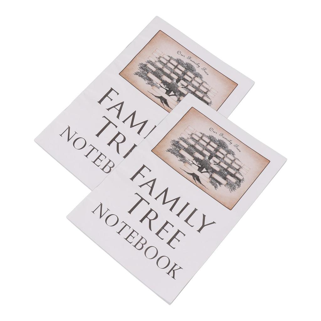 2Pcs Family Tree Notebook 16 Pages Double Sides Family History Record Book Workbook for Family Office Stationery