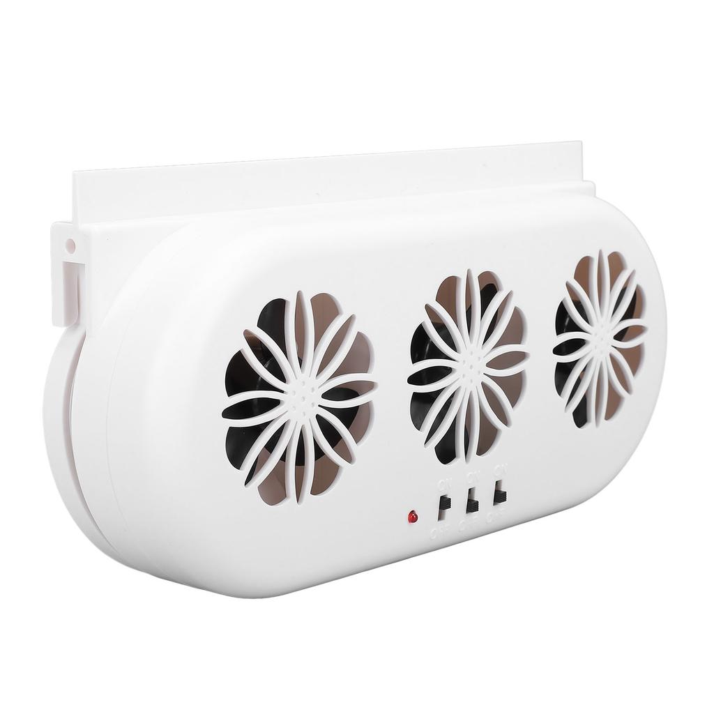 Solar Powered Car Exhaust Fan 5000RPM Circulation Vehicle Cooling Vent Fan with USB Interface