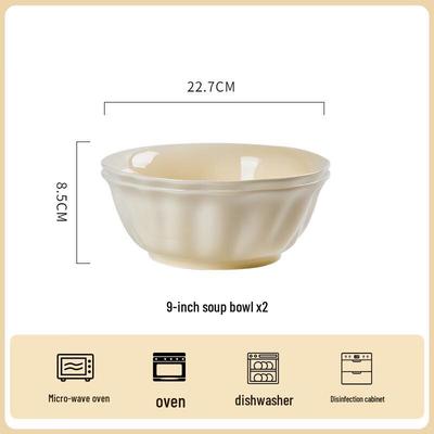 ZISIZ Cream Style Ceramic Bowls
