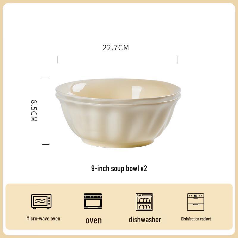 

ZISIZ Cream Style Ceramic Bowls
