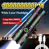 Portable High Power LED Flashlight Aluminum Alloy Tpye-C Rechargeable Long Rang Super Bright Lamp for Camping Hiking Running