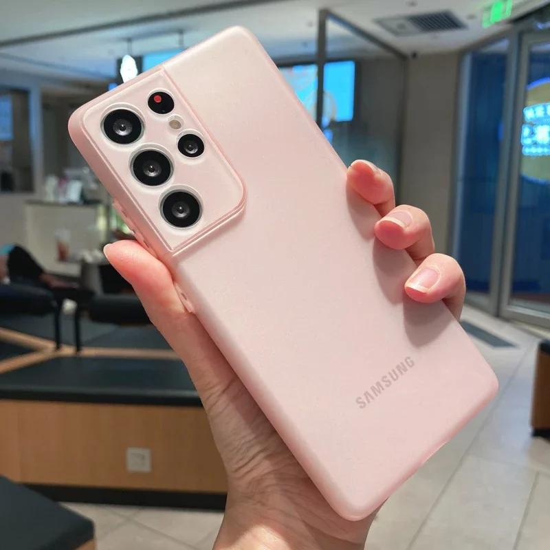 Slim Soft TPU Phone Case For Samsung Galaxy S24 S23 S21 FE S22 Plus A54 A53 A52 A33 A32 A72 Note 20 Ultra Thin Matte Back Cover