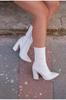 Women Modern Stylish Fashion White Skin Stretch Design High Heel Women Boots Capella