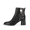 BARBARA Leather Zipper Point 6.5cm Kitten Heel Ankle Boots Bbg864bk