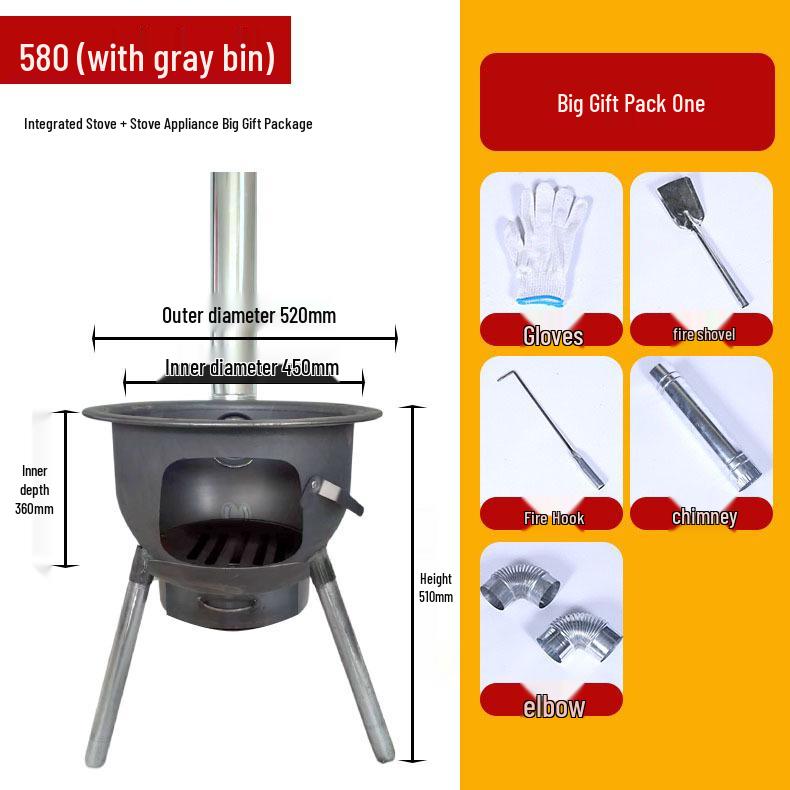 

Portable Large-Capacity Firewood Stove for Home and Outdoor Use